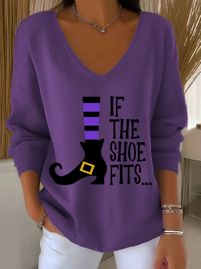 Women's If the Shoe Fits Print Long Sleeve Shirt