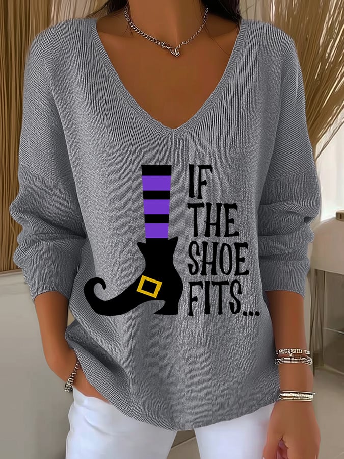 Women's If the Shoe Fits Print Long Sleeve Shirt