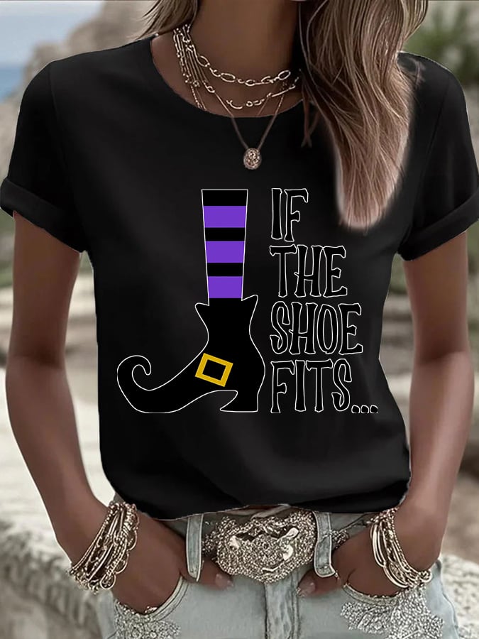 Women's f the Shoe Fitsk Print Casual T-shirt