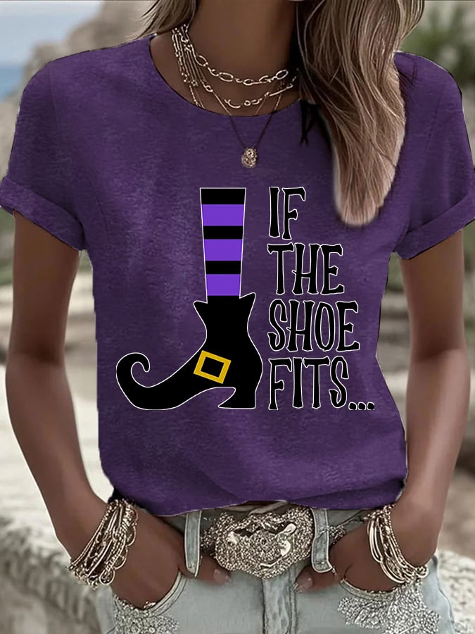 Women's f the Shoe Fitsk Print Casual T-shirt