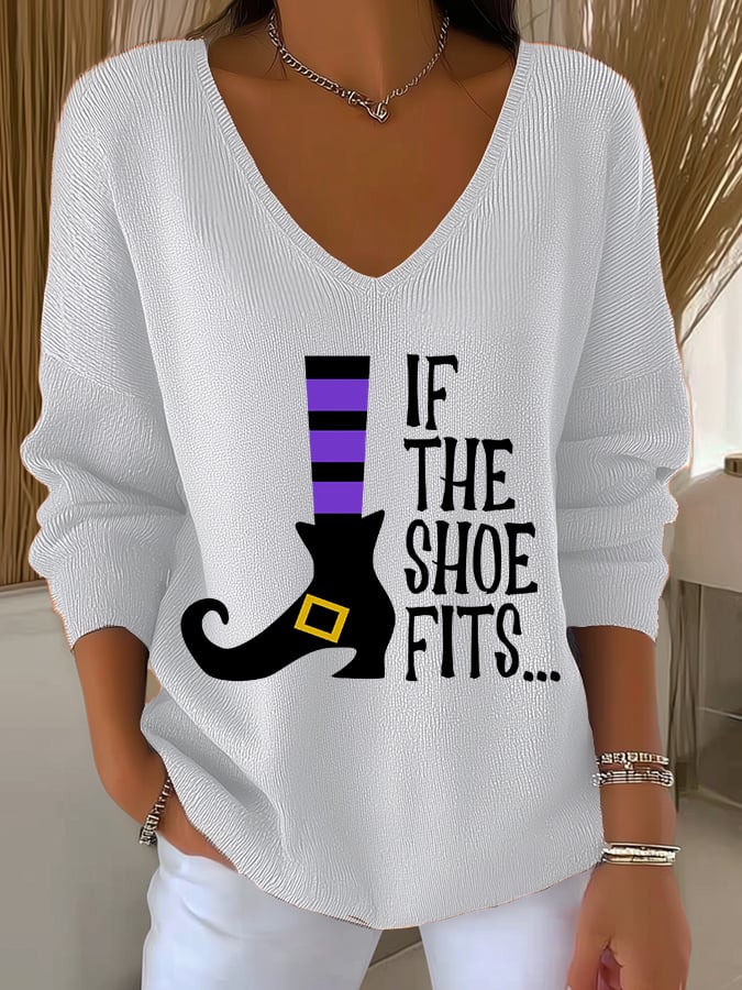 Women's If the Shoe Fits Print Long Sleeve Shirt