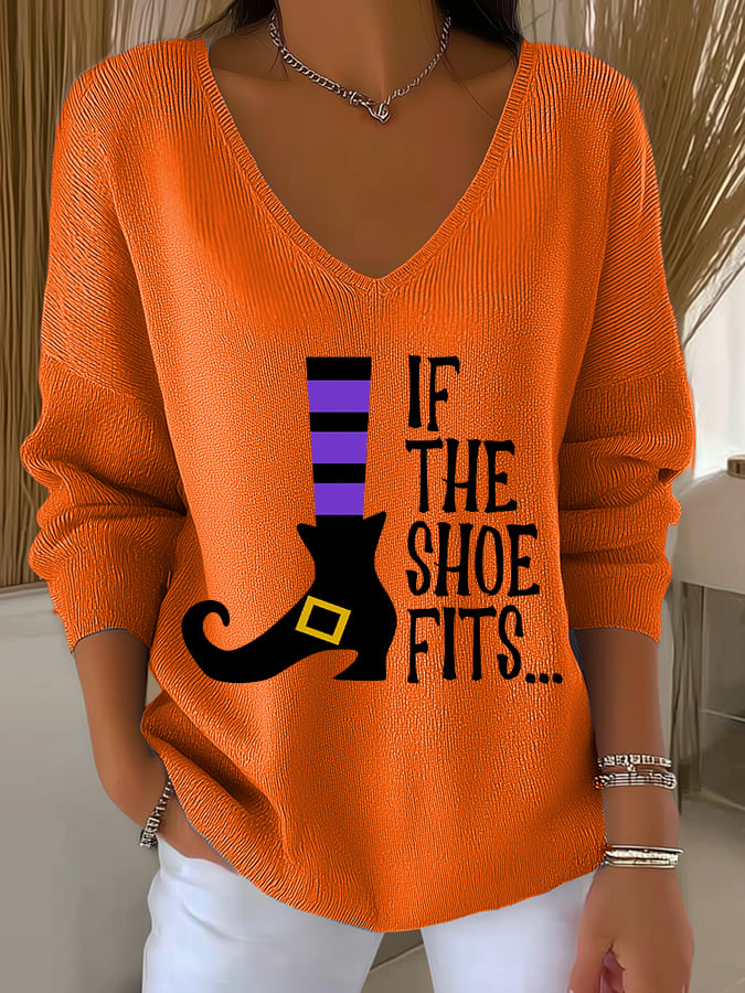 Women's If the Shoe Fits Print Long Sleeve Shirt