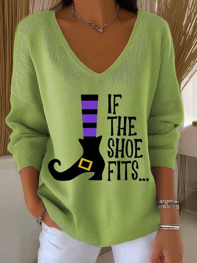 Women's If the Shoe Fits Print Long Sleeve Shirt