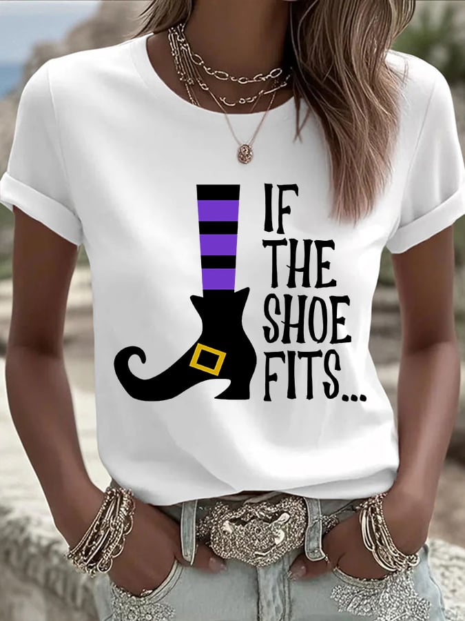 Women's f the Shoe Fitsk Print Casual T-shirt