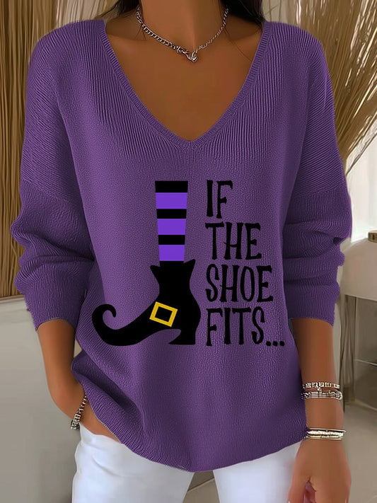 Women's If the Shoe Fits Print Long Sleeve Shirt